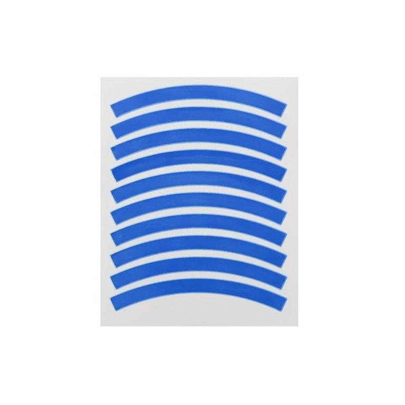 Pegatinas reflectantes para bicicleta de equilibrio para niños, calcomanías para rueda, apliques de advertencia para neumáticos, cinta de seguridad, accesorios para bicicleta, 10 Uds.: Azul