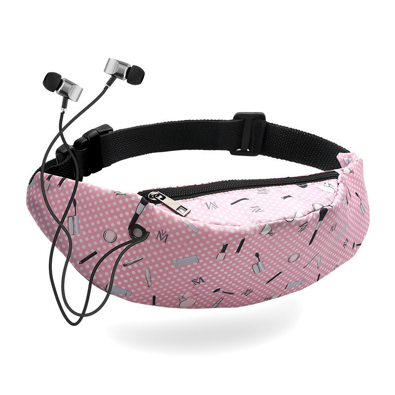 Riñonera con estampado Floral para mujer, bolso de lona con estampado de letras, cinturón, deportivo, impermeable,: 6