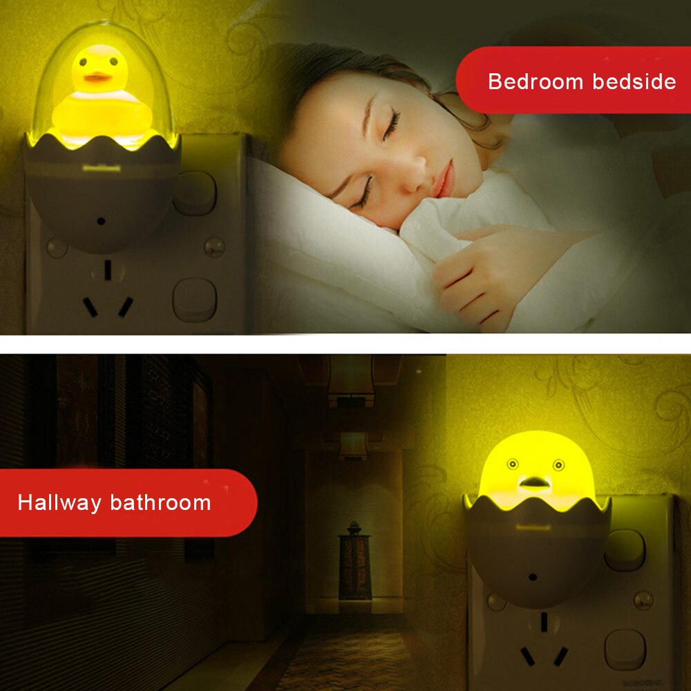 Happy Bird LED Night Light with Light Sensor Control Cute Baby Night Light Crib Side Chicken and Egg Decoration