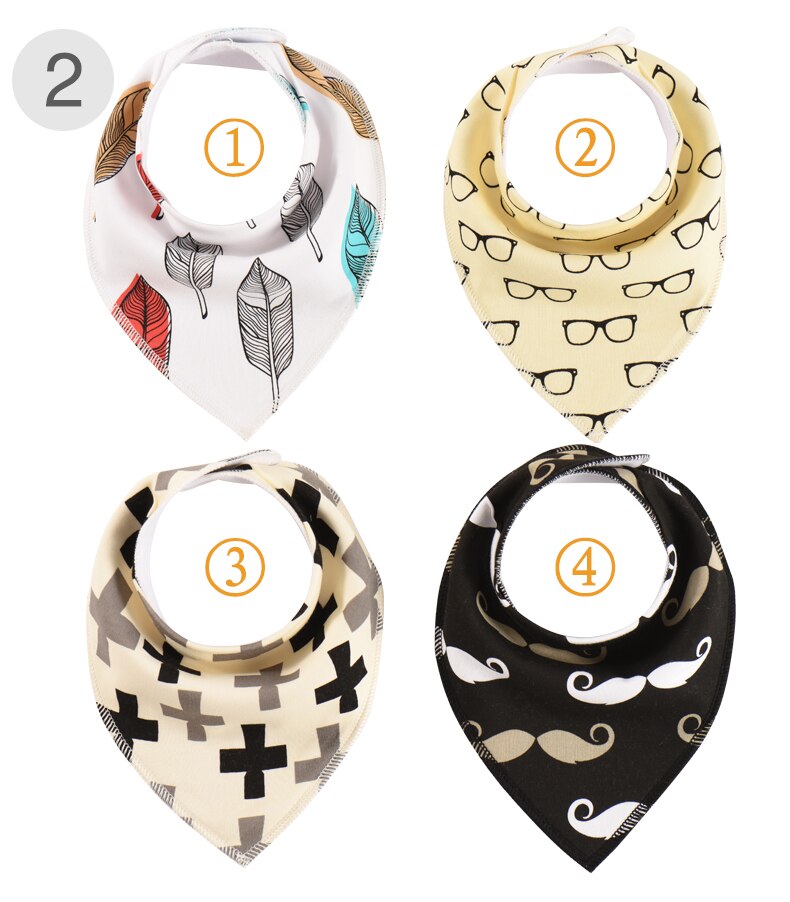 4 stycken haklappar för pojkar och flickor rapsdukar bandana haklappar babybandana vattentäta dribbla haklappshanddukar för spädbarn