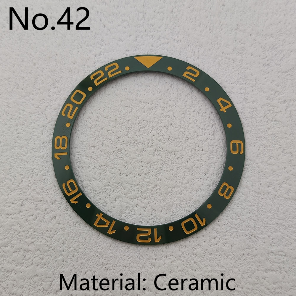 blue watch bezel insert Suitable for 38mm watch case bezel Ceramic bezel insert module Replacement watch accessories no Luminous: Gold