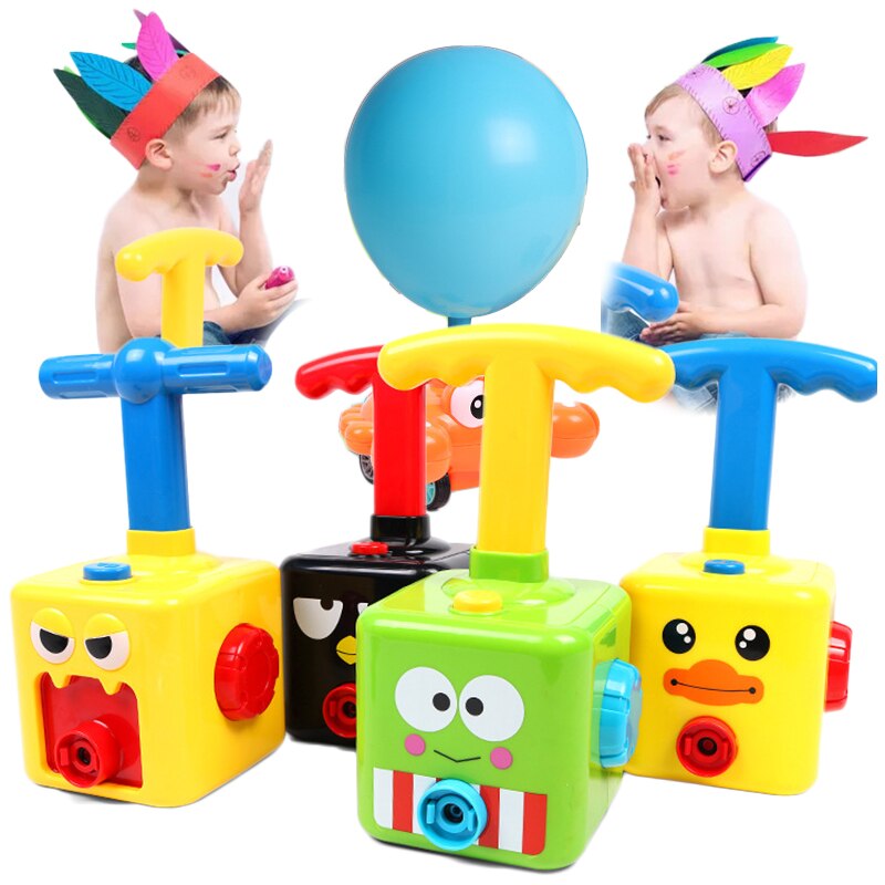 Kinderen Leuke Auto Inertiële Power Ballon Speelgoed Jongen Kikker Eend Model Educatief Wetenschap Experiment Speelgoed Voor Kid