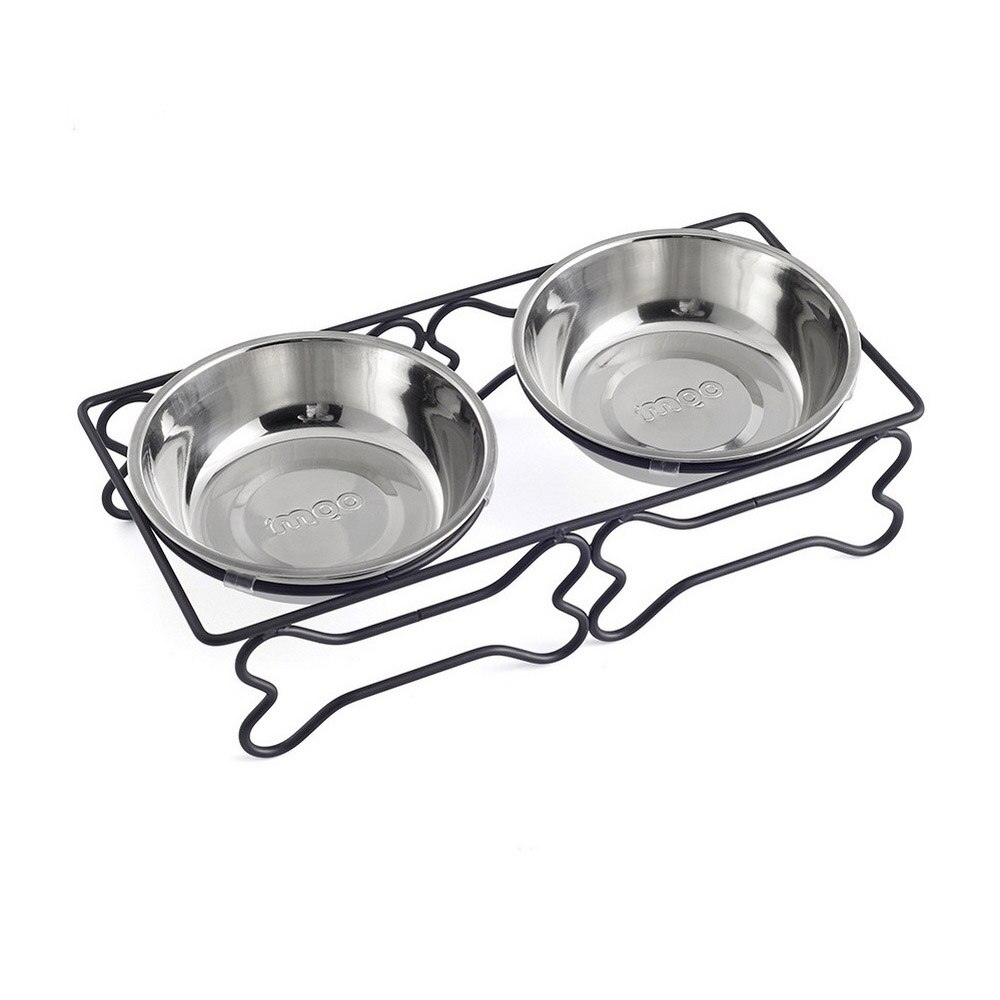 Double Single Dog Bowls for Pet Puppy Retro Iron Rack Food Water Bowl Feeder Pet Cats Feeding Dishes Dogs Drink Bowl: 3