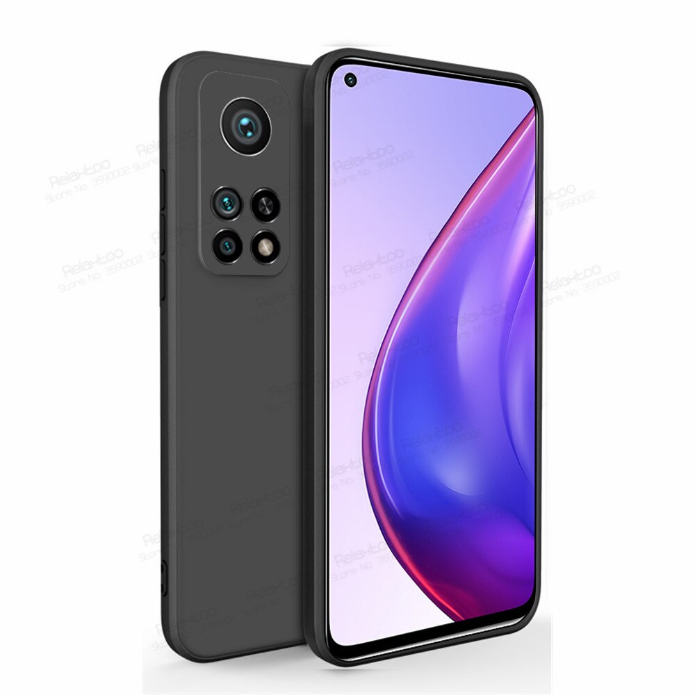 Dla Xiaomi Mi 10 T Pro Case miękki płynny silikonowy telefon pokrywa Xiomi 10 T T10 Mi10T 5G zwykły cukierki kolorowy aparat odporny na wstrząsy Coque: MI 10T / Classic black