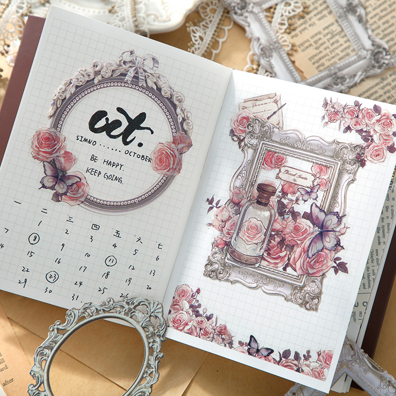 Marco de la serie de marcos Vintage, material de Collage temático, papel de álbum de recortes, suministros de diario de chatarra hechos a mano, 4 estilos, 10 piezas