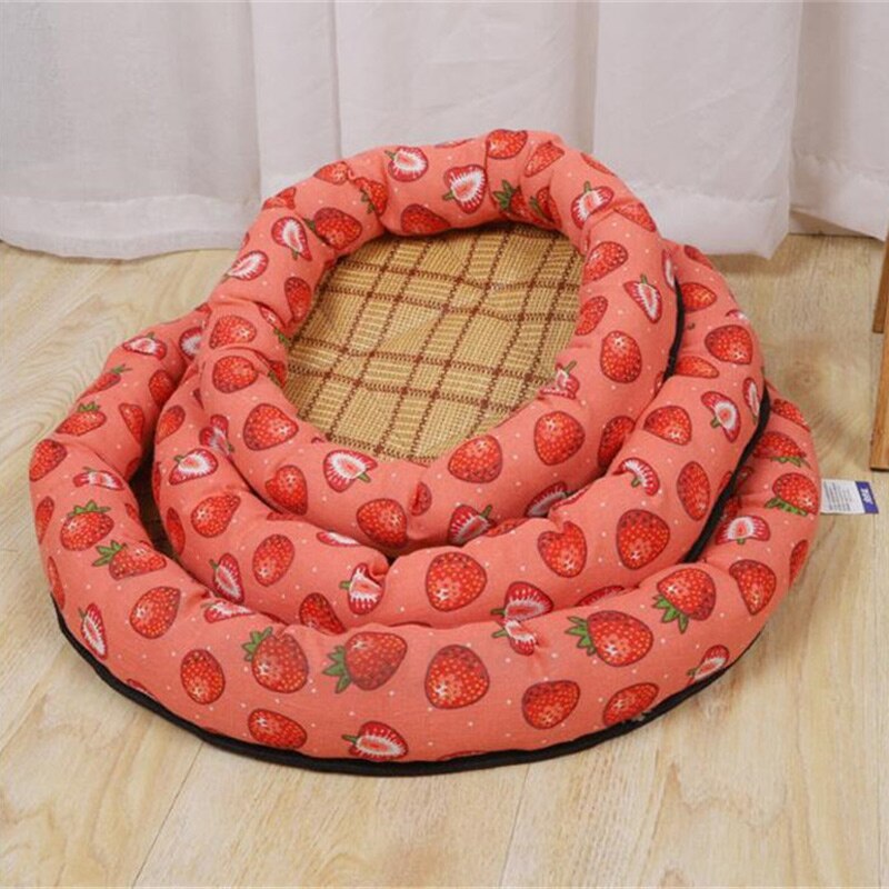 Cão de estimação almofada de gelo almofada de gelo colchão de pelúcia animais de estimação legal esteira cama gato verão manter fresco gelo de seda refrigerar esteira do cão para cães: Vermelho / S 35-38cm
