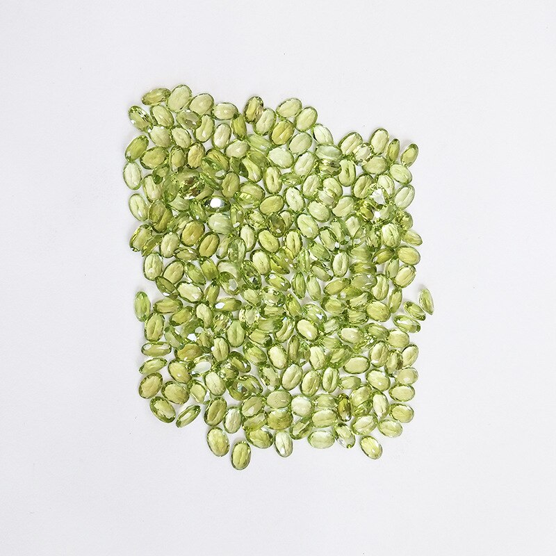 Wong Regen 1 Pcs Natuurlijke 3*4 Mm Oval Cut Natuurlijke Peridot Losse Edelstenen Diy Stenen Decoratie Sieraden veel Bulk