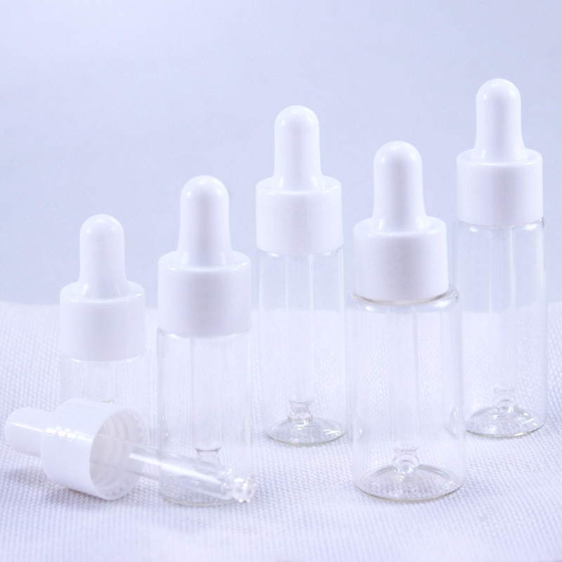10 stks/partij 5 ml 10 ml 15 ml 20 ml Reagens Pipet transparant Glas Aromatherapie Vloeibare Pipet Fles Hervulbare flessen