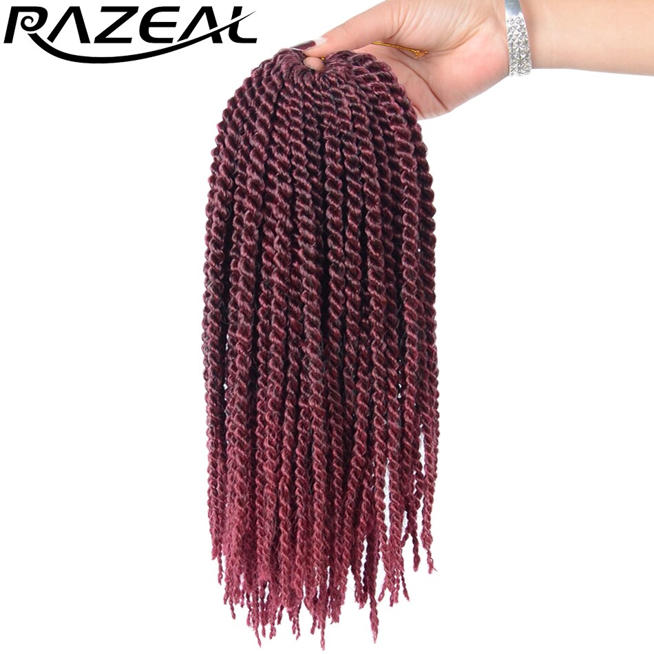 Razeal 85g/pack 5packs/lot Synthetic Hair Senegalese Twist Ombre Braiding Hair Extensions Crochet Braids 14inch 30strands/Pack