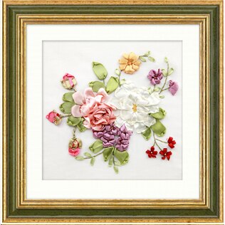 Peonía flor kit de bordado de cinta varios cuadros de pintura artesanía DIY a mano costura decoración atística de pared 7 patrones: 4