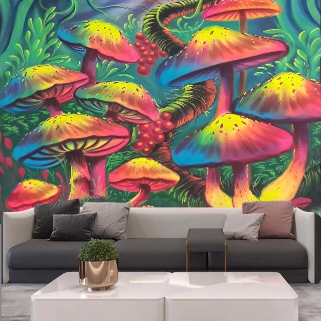 India Mandala Tapestry purple mushroom Wall Hanging Boho Decor Wall Cloth Tapestries Psychedelic Hippie Mandala Wall Carpet: 9