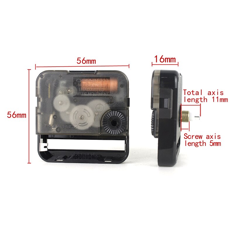 Ostar F333 Quartz Clock Movement DIY Wall Clock Accessory Kits with 16# black hands and nuts