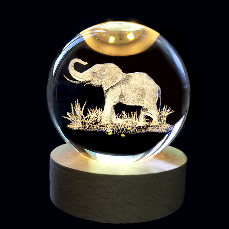 3d kristalllampor lampa glödande planetarisk galax nattlampa kristallkula nattlampor sänglampa heminredning jul: Mång / Lila