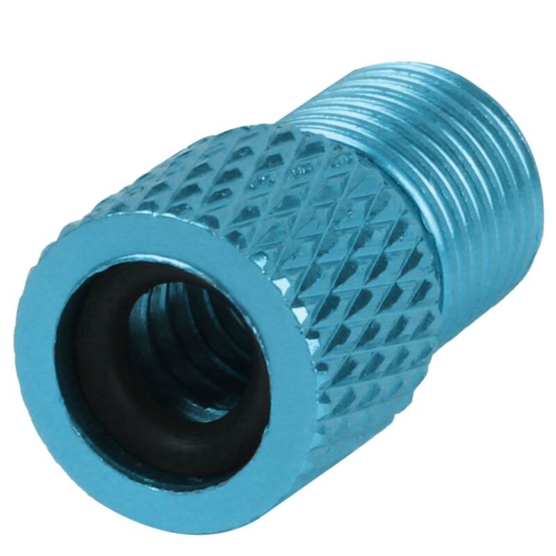 2pcs Presta to Schrader Aluminium Bike Valve Adaptor Adapter Converter with o-ring Seal Blue