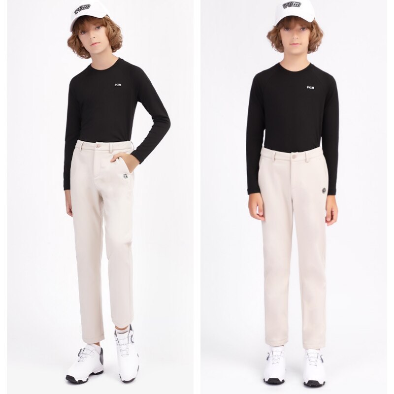PGM Autumn Winter Boys Shirt Long Sleeve Golf Clothing Keep Warm Outdoor Sports Bottoming-Shirt Ladies Slim Fit T Shirts YF435