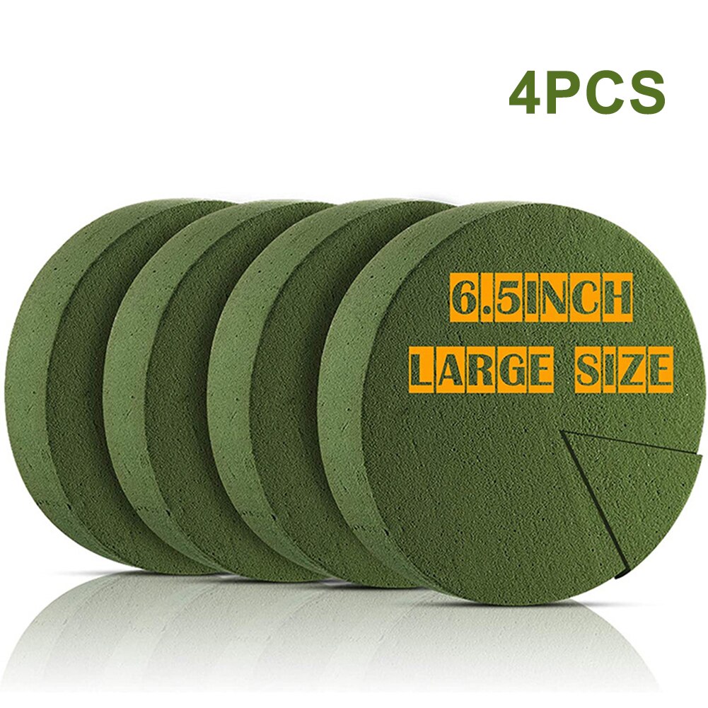 4 Pcs Floral Foam Round Dry Floral Foam Blocks Green Styrofoam Blocks For Artificial Flowers Wedding Decoration