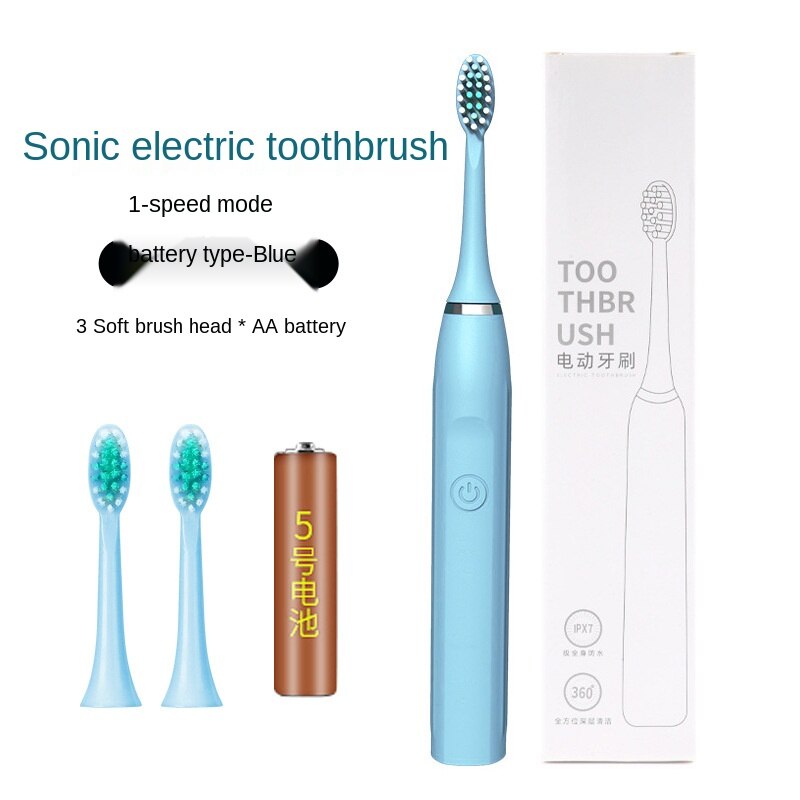 Electric Toothbrush Sonic Household USB Charging Intelligence Cleaner Sound Waves Device Maglev: Blue battery