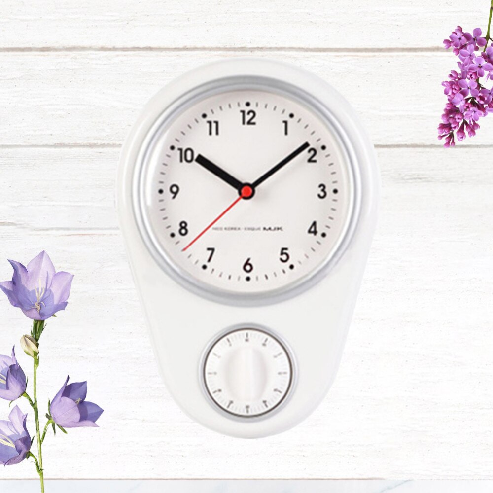 1pc Kitchen Timer Wall Clock Household Timer Modern Style without Battery for Home (Red)