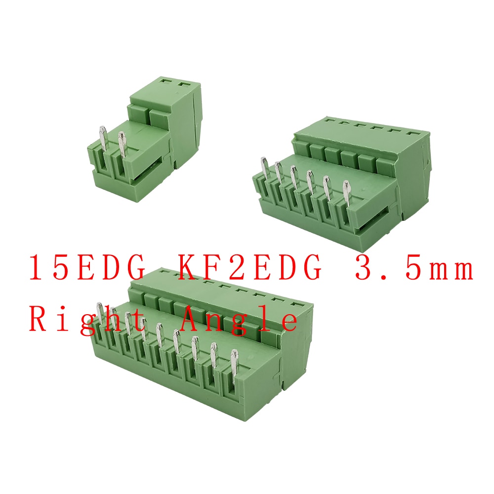 5Pairs 15EDG 3.5 mm KF2EDG 3.5mm PCB Screw Terminal Block Connector Right Angle/ Straight Needle Plug Pin Header Socket 2-12 Pin