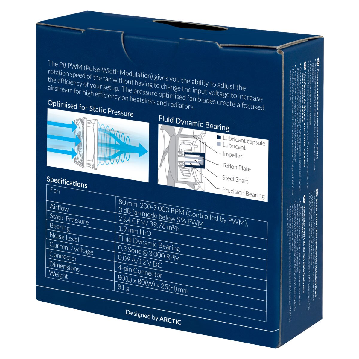 ARCTIC – ventilateur F8/P8 PWM REV.2/8cm, 4Pin PMW, réglage du contrôle de la température, refroidisseur de 80MM