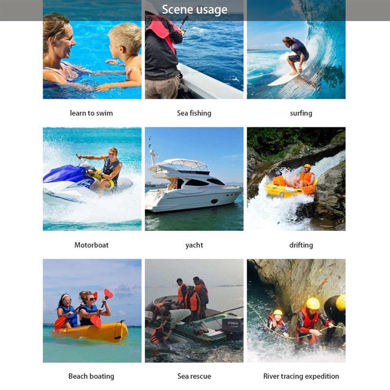 Adult Swimming Vest 360 Degree Reflective Float Life Jacket with Whistle Adjustable Buckle Water Sports Vest for Fishing Rafting