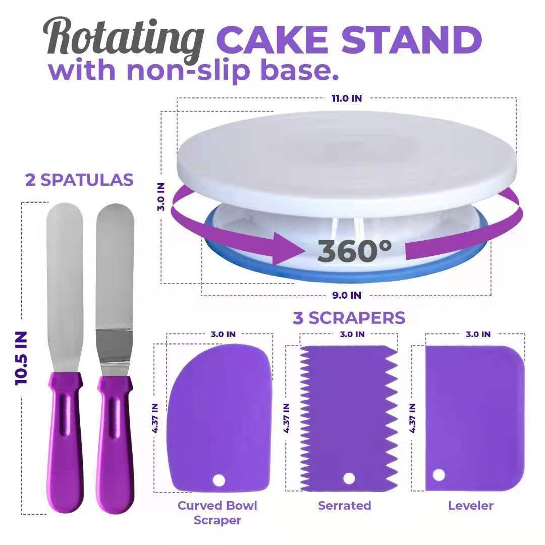 6 12 60 68 Piece Cake Turntable Cake Decorating Piping Tip Piping Bag Muffin Cups