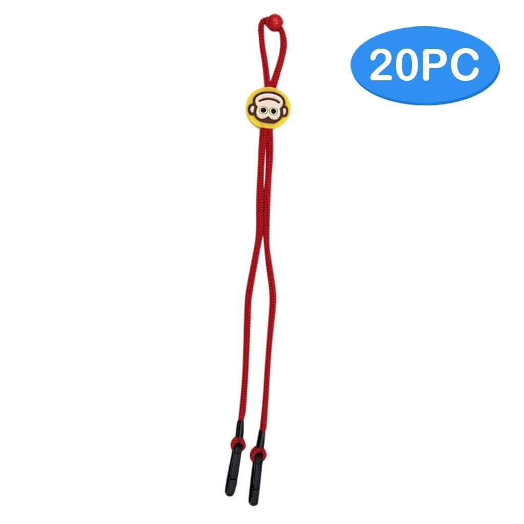 Verstelbare Masker Lanyard Stopper Handy & Handig Veiligheid Masker Rest & Oor Houder Touw Voor Kind Sujeta Mascarillas Salvaorejas 20pc: Red
