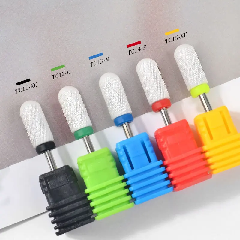 Brocas de cerámica para uñas, fresa, Lima, lima de uñas, cabeza de molienda, pulidor eléctrico de pedicura, pulidor de manicura, cutícula, herramientas de Arte de uñas limpias