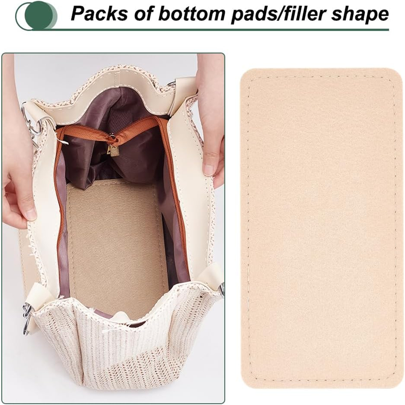 1 stk. filtform 4 farger, bunninnlegg til 10.62x.55 -tommers håndveske, foringskort til skinnveske, crossbody-ryggsekk