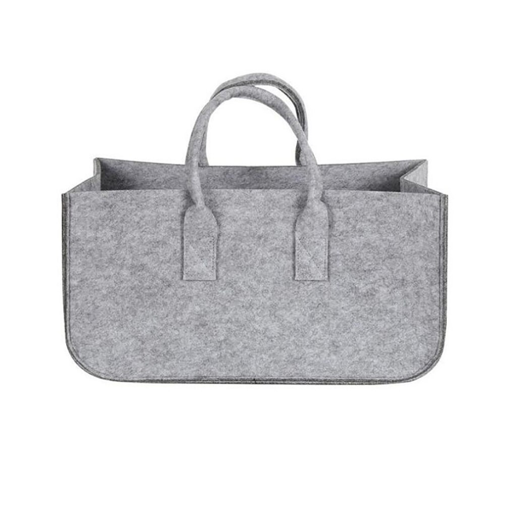 Organisateur sacs multifonctionnel transporteur rectangulaire Shopping grande capacité feutre panier de rangement avec poignée chambre sac à main: Gray / S