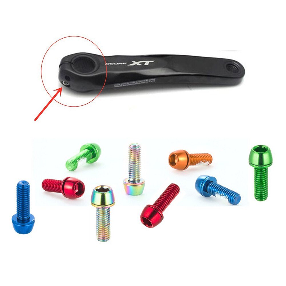 Pernos de manivela de bicicleta, tornillos de fijación de brazo de bielas de M6 x 18mm, ultraligeros de aleación de titanio para bicicleta de montaña y carretera