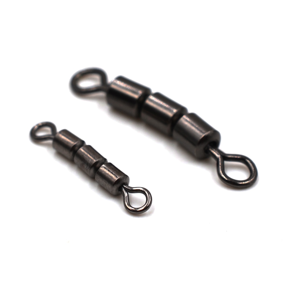 MNFT 6Pcs High Speed 3 Roller Swivels Brass Triple Rolling Swivels 3 Rollers Saltwater Swivels Have Multiple Sizes