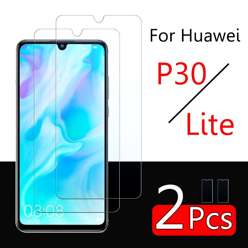 2Stck p30 lite rügestochen glas auf Für Huawei p30 Lite Bildschirm Schutz glas für huawei huawey p 30 lite licht fallen 9h