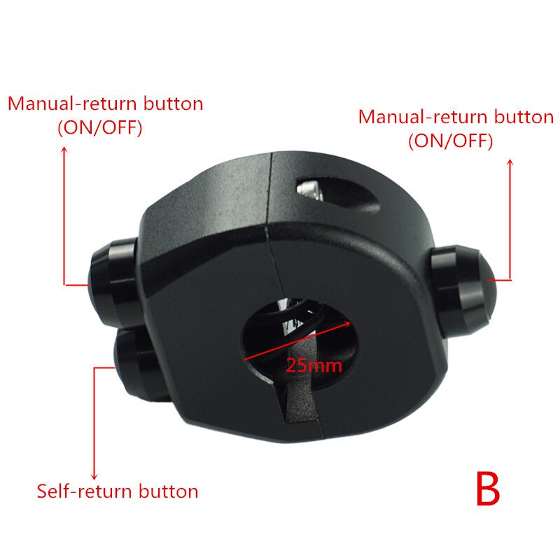 25mm 22mm Aluminium CNC Motorrad-Lenker Montieren Scheinwerfer Nebel Licht Horn Bremse AUF/aus Anfang Tözehn 3 Geschmack Schalter: Schwarz(B)