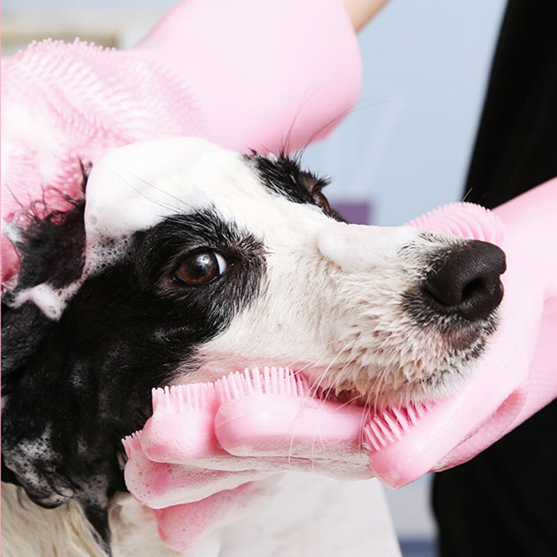 Hund Handschuh Pinsel Hund Massage Dusche Handschuhe Haustier Haar Entferner Hundesalon Handschuh für Hunde Reinigung Pinsel Hunde Baden Dusche handschuhe