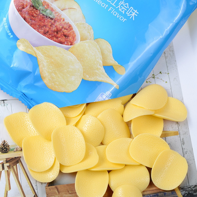 6Pcs Simulatie Aardappel Chips Filler Voor Clear/Pluizige Modder Doos Speelgoed Kids Lizun Slime Diy Kit Accessoires Kinderen boetseerklei