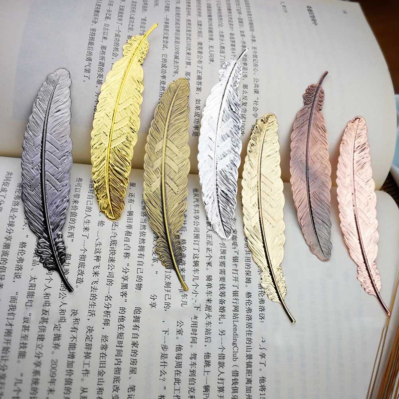 1 st Creatieve Metalen Verzilverd Veer Bladwijzer Chinese Stijl Vintage Bookmark School Kantoorbenodigdheden Supplies