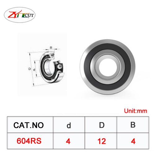 603 604 605 606 607 608 609RS ZZ Bearings Double-sided Ring Sealed Ball Bearing,High Speed Micro Stainless Steel Special bearing: 50Pcs / 604RS