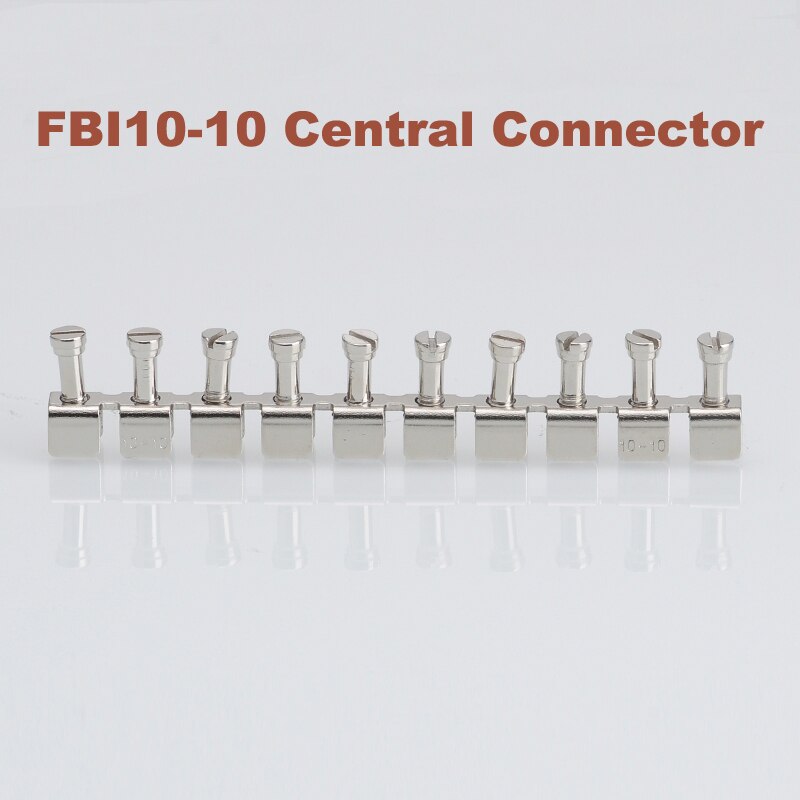 2Pcs FBI10-10 Central Short Circuit Connection Strip Din Rail Screw Terminal Block Wire Cable Connector UK10N Morsettiera Parts