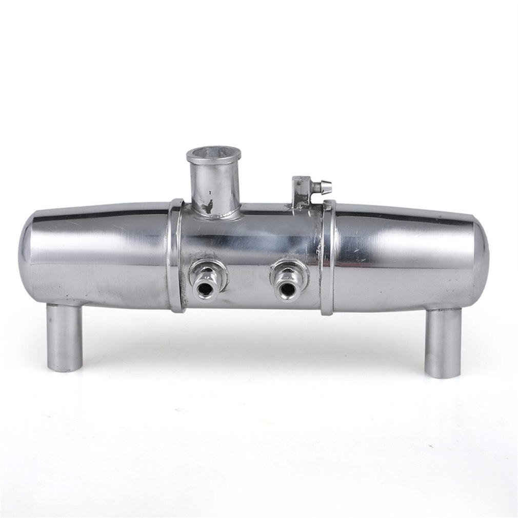 Double Exhaust Pipe 1/8 Methanol Car Metal Exhaust Pipe 18001P Durable Aluminum Vehicle Accessories Parts