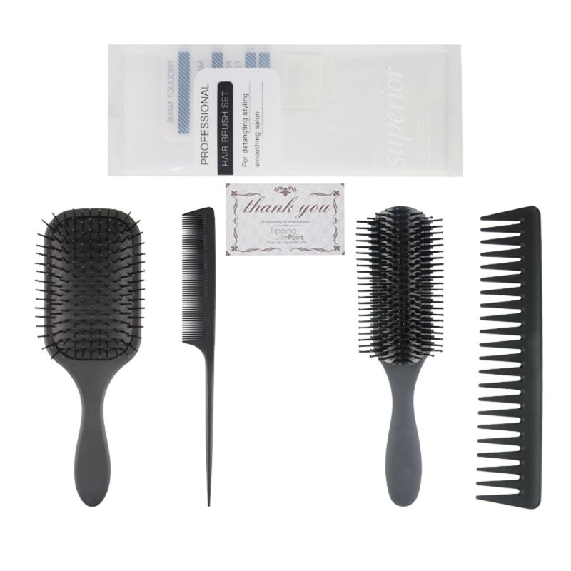 4Pcs Hair Brush Set Air Cushion Massage Comb High Temperature Resistant Portable Home Travel Styling Tool for Ladies