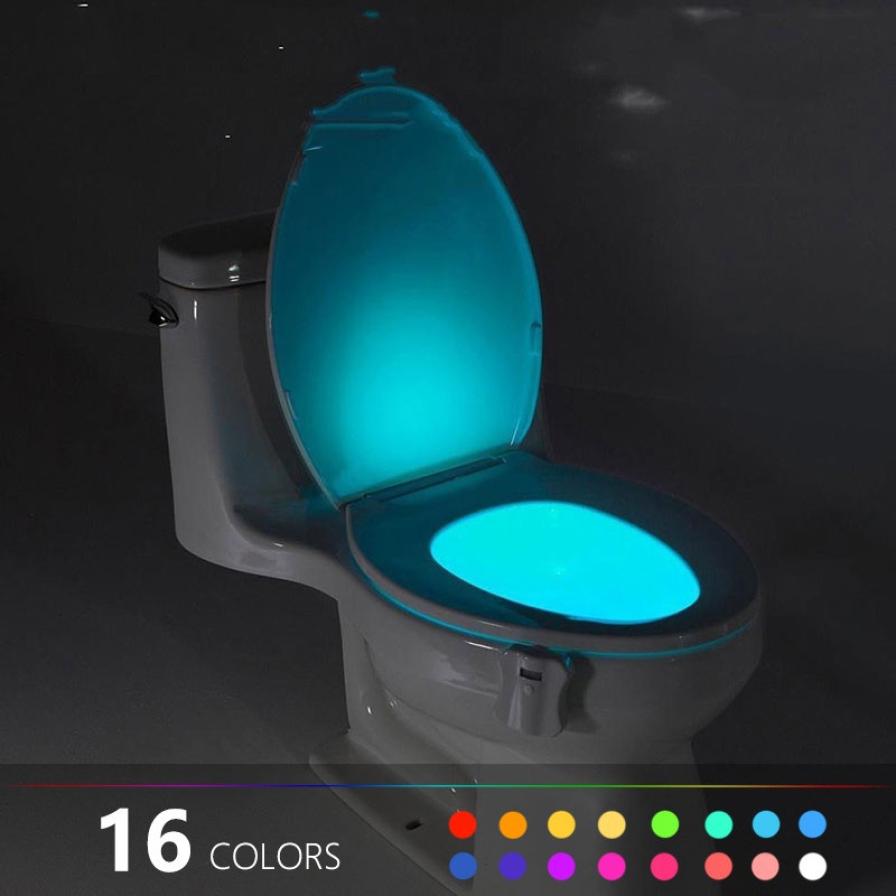 16 farver kropsfølende bevægelsessensor automatisk led lys toiletkumme badeværelseslampe toiletlys bevægelig sensorlys