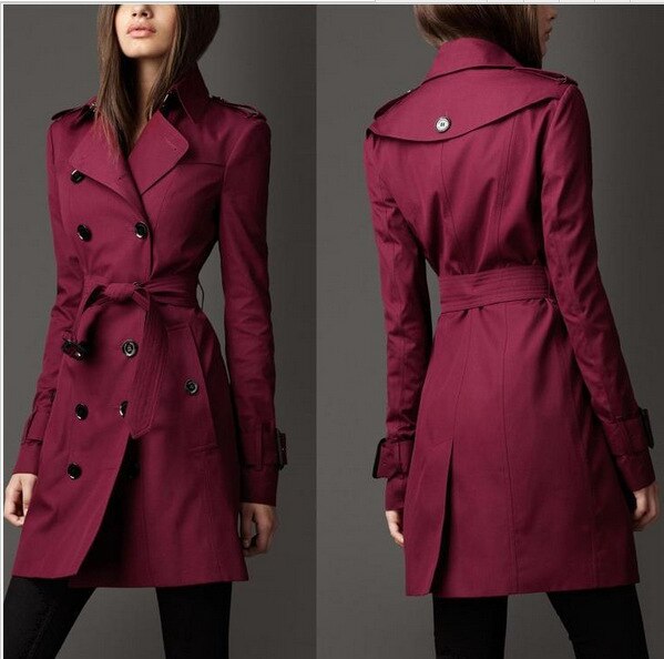 herbst Neue Frauen Graben Mantel Lange Windjacke Europa Amerika Trend Zweireiher Schlank Langen Graben Q1534