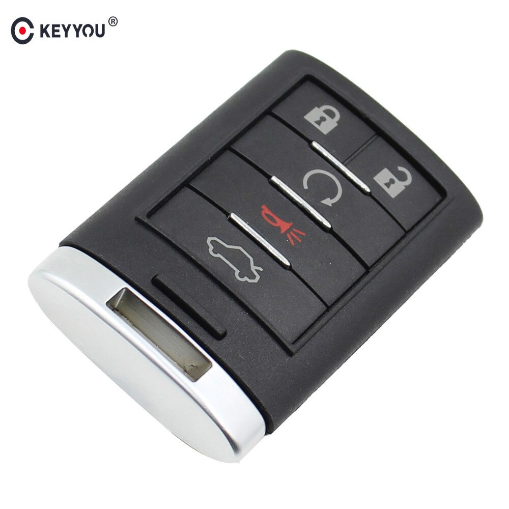 Keyyou Vervangende Afstandsbediening Auto Sleutel Shell Fob Case 5 Knop Voor Cadillac Ats Srx Sts Cts Dts Keyless Entry Sleutel cover Ongesneden Blade