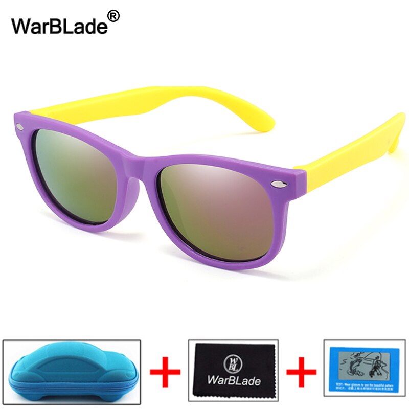 Gafas de sol polarizadas WarBlade para niños, gafas de sol para niños, gafas irrompibles de seguridad de silicona para bebés, gafas UV400 con caja
