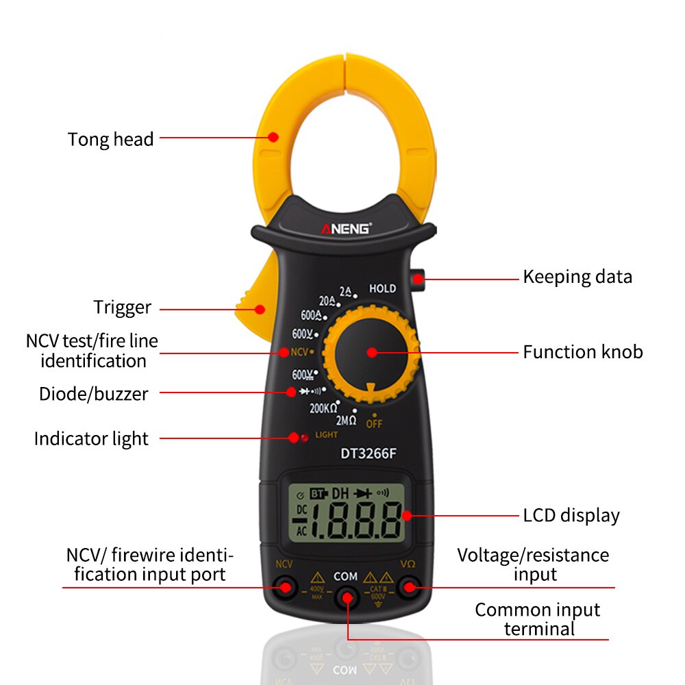 DT3266F Digital Clamp Current Multimeter Ammeter E... – Grandado