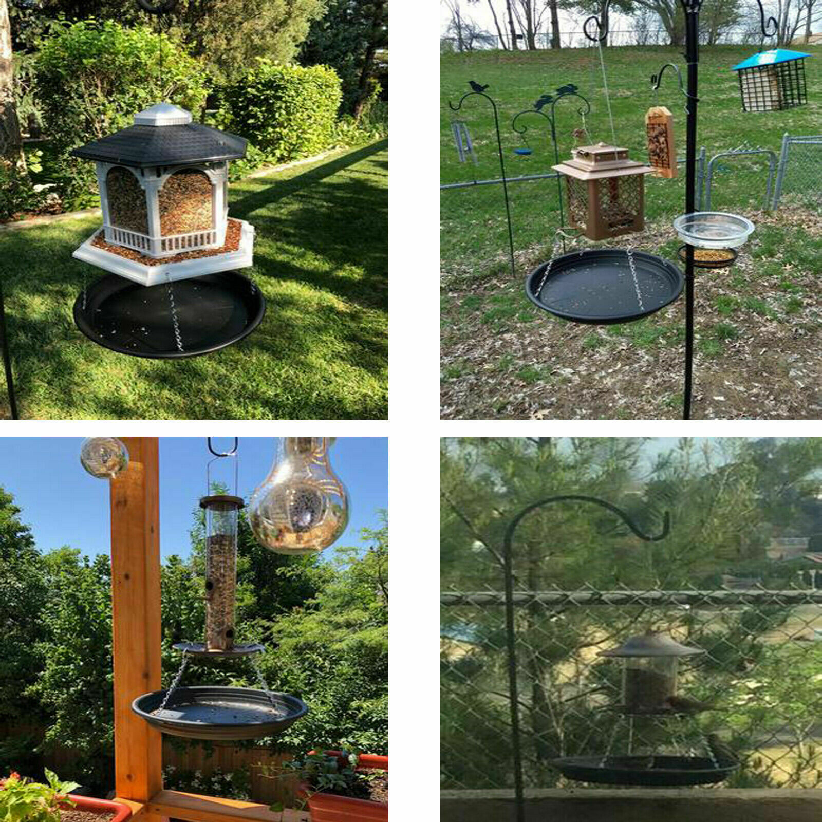 Large Wild Bird Feeder Hanging Feeding Station Garden Water Bath Tray Outdoor