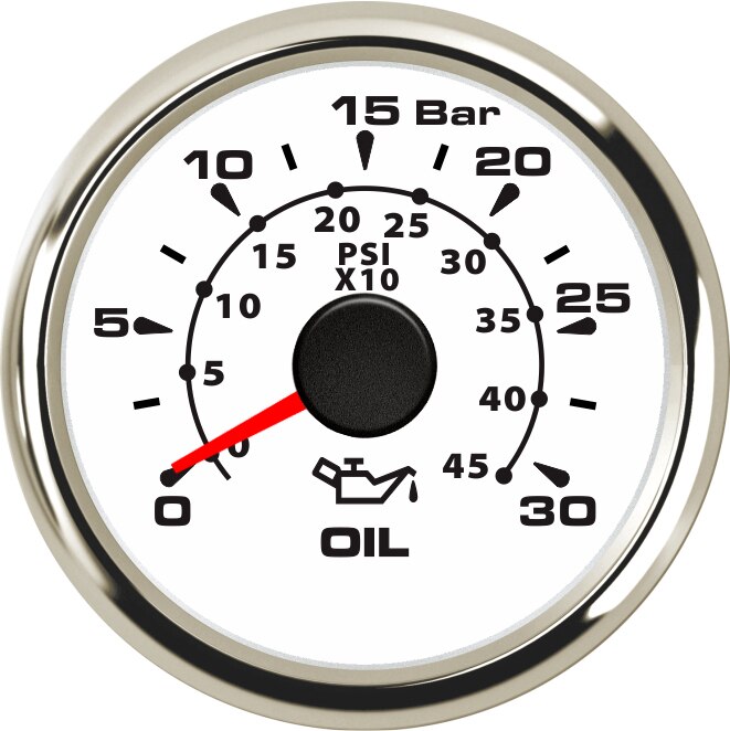 52mm 2&#39;&#39; Marine Boat Oil Pressure Gauge 0-5Bar 10Bar 30Bar Indicator Universal 12V/24V Car Pressure Meter with 7 Color Backlight: WS 0-30Bar