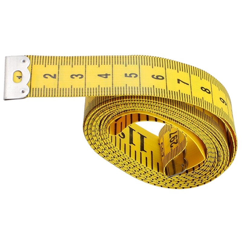 Gul skrædderhåndværk fleksibel lineal målebånd 300 cm