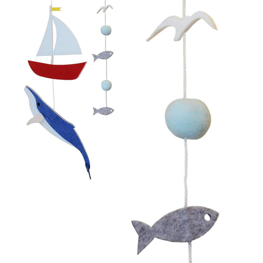 Berceau de bébé Mobile baleine voilier océan bébé douche pépinière décoration fait main tissu trois dimensions ornement